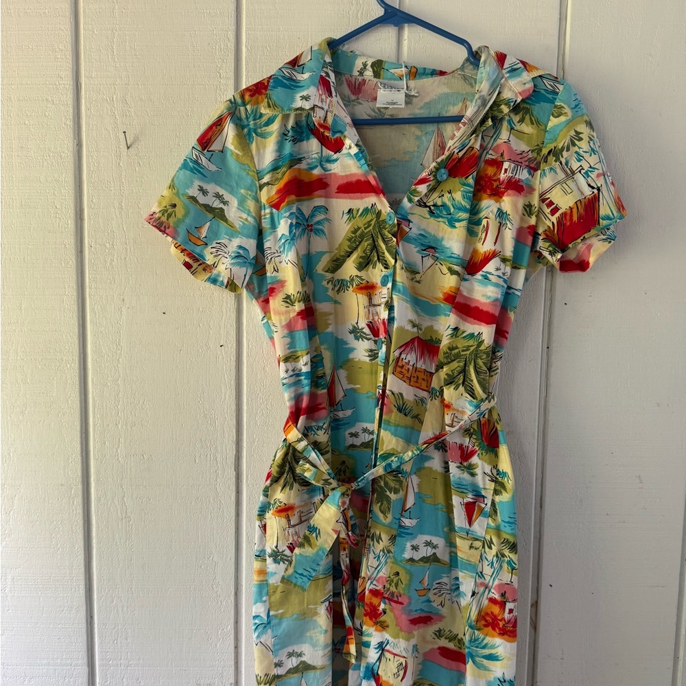 Colorful Tropical Print Dress
